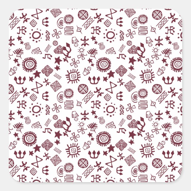 Adesivo Quadrado Petrogliphs Rock Arte Símbolos Em (Frente)