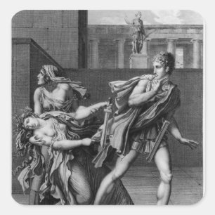 Adesivo Quadrado Phaedra, Oenone e Hippolytus