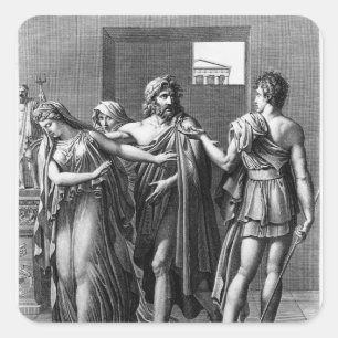 Adesivo Quadrado Phaedra, Theseus e Hippolytus