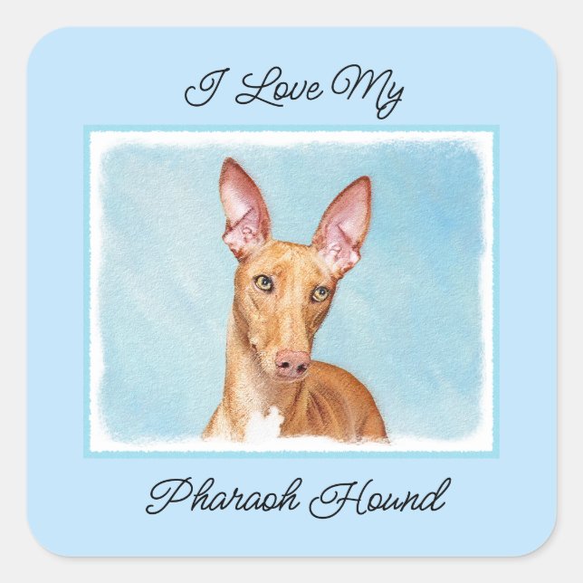 Adesivo Quadrado Pharaoh Hound Painting - Cachorro original Squ (Frente)