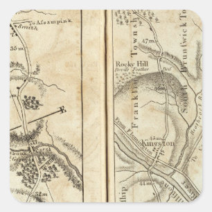 Adesivo Quadrado Philadelphfia ao mapa de estradas 2 de New York