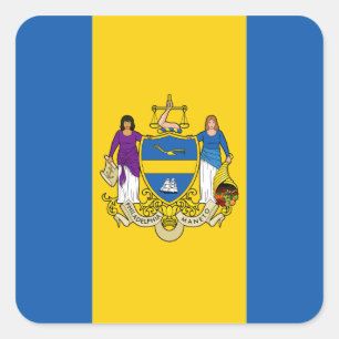 Adesivo Quadrado Philadelphia Flag