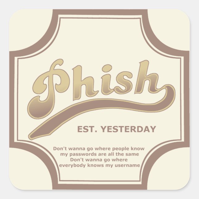 Adesivo Quadrado Phish Sticker (Frente)