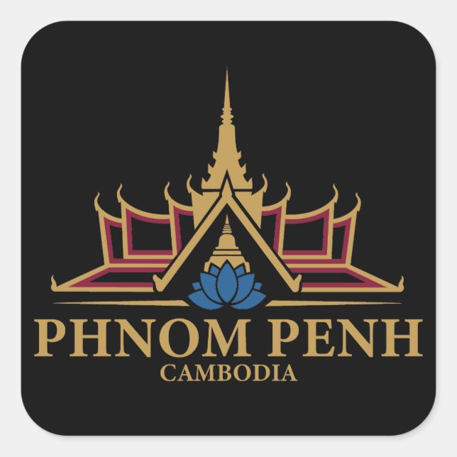 Adesivo Quadrado Phnom Penh Cambodia Southeast Asia (Frente)