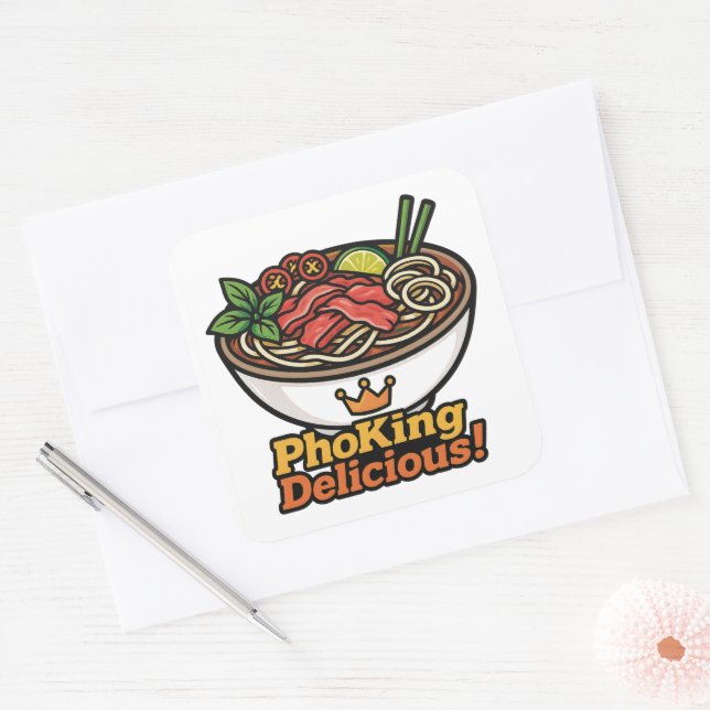 Adesivo Quadrado Pho king Delicious! (Envelope)