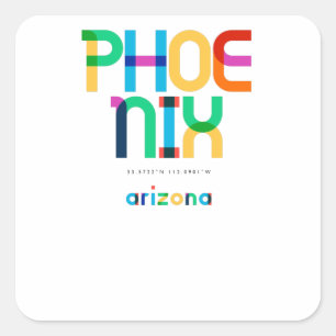 Adesivo Quadrado Phoenix Arizona Meados do Século, Arte Pop,