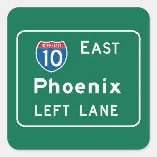 Adesivo Quadrado Phoenix, sinal de estrada de AZ