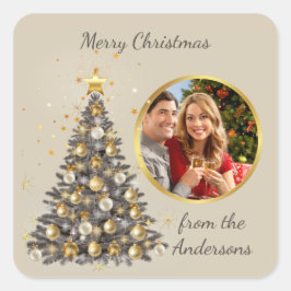 Adesivo Quadrado Photo Christmas Sticker - Elegant Style
