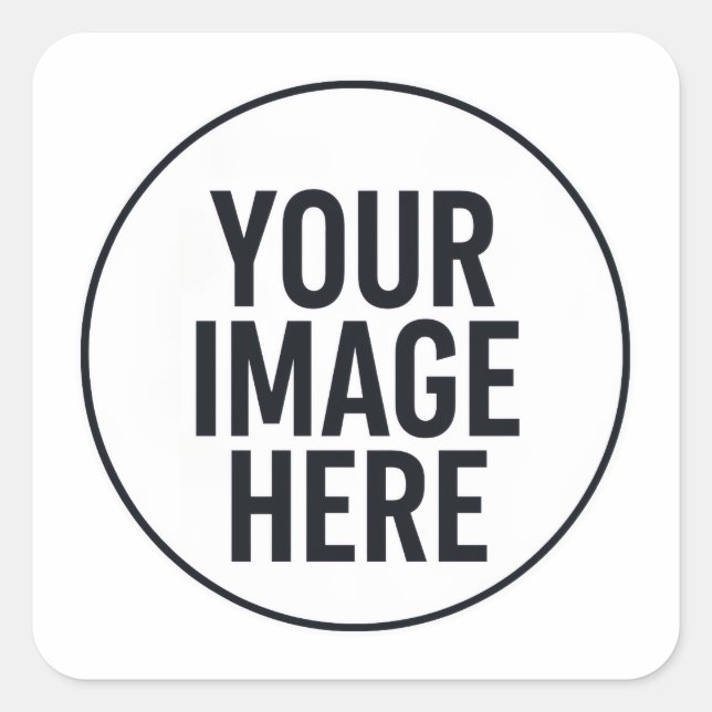 Adesivo Quadrado Photo Upload Sticker | Waterproof Square Lable (Frente)