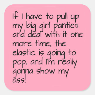 Adesivo Quadrado Pia rosa, Besteira, Palavra