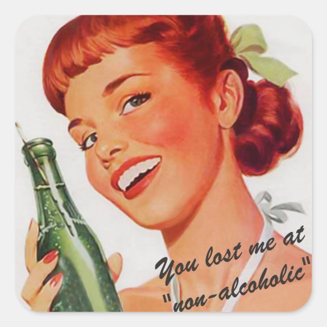 Adesivo Quadrado Piada de anúncio de soda retrorreflectora (Frente)