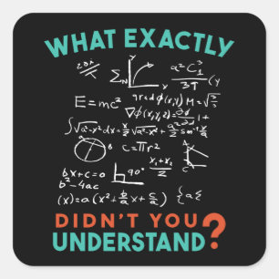 Adesivo Quadrado Piada de Fórmula de Física Matemática