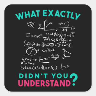 Adesivo Quadrado Piada de Fórmula de Física Matemática