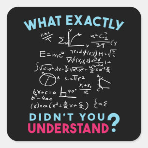 Adesivo Quadrado Piada de Fórmula de Física Matemática