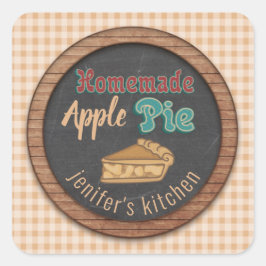 Adesivo Quadrado Piada de maçã caseira de folha de cálculo