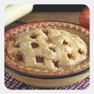 Adesivo Quadrado Piada de maçã cozida em casa em creche com maçã