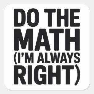 Adesivo Quadrado Piada de professor de matemática engraçado Meme Pu