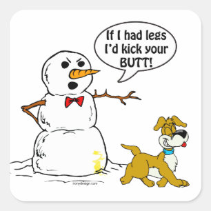 Adesivo Quadrado Piada Snowman