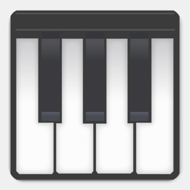 Adesivo Quadrado Piano Emoji (Frente)
