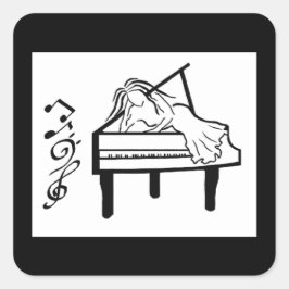 Adesivo Quadrado Piano Lady