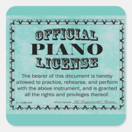 Adesivo Quadrado Piano License Square Sticker