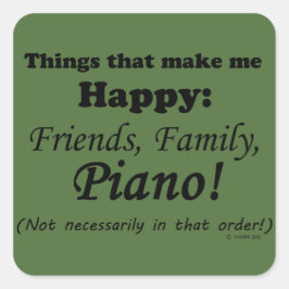 Adesivo Quadrado Piano me deixa feliz