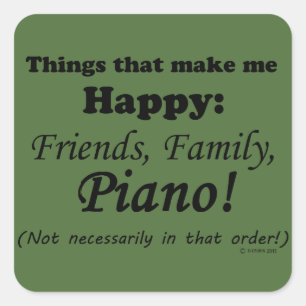 Adesivo Quadrado Piano me deixa feliz