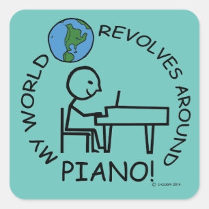 Adesivo Quadrado Piano - Mundo Revola-se em Torno do Sticker Quadra