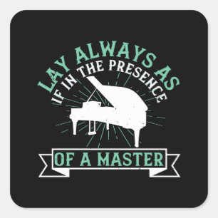 Adesivo Quadrado Piano - Se Na Presença De Um Mestre