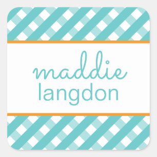 Adesivo Quadrado Picante personalizado Gingham bonito