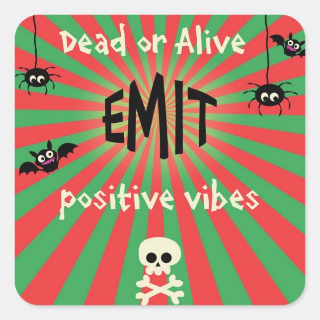 Adesivo Quadrado Picaretas na Praça do Halloween (Frente)