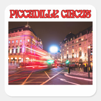 Adesivo Quadrado Piccadilly Circus Square Sticker White Background