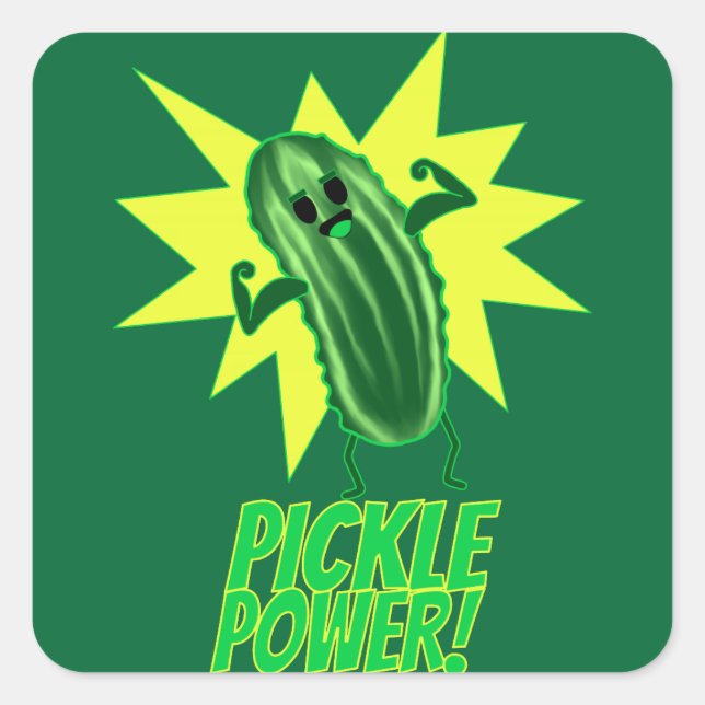 Adesivo Quadrado Pickle Power! (Frente)