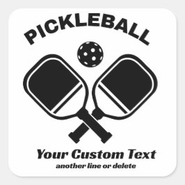 Adesivo Quadrado Pickleball Club Pickleball Paddle & Ball Personali