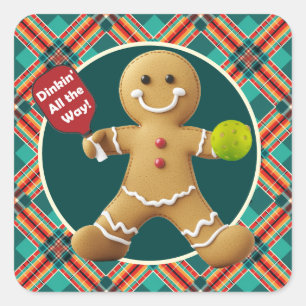 Adesivo Quadrado Pickleball Gingerpão Cheio
