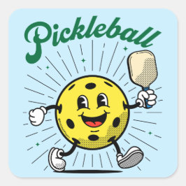 Adesivo Quadrado PICKLEBALL MASCOT por PickleballPlayerz