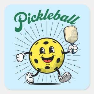 Adesivo Quadrado PICKLEBALL MASCOT por PickleballPlayerz
