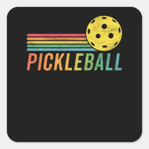 Adesivo Quadrado Pickleball Retro Sunset Game Pickleball Fan