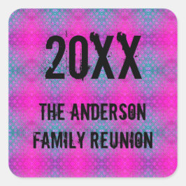 Adesivo Quadrado Picnic anual Neon Tie Dye