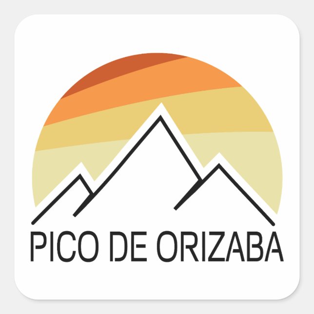 Adesivo Quadrado Pico de Orizaba México Retro (Frente)