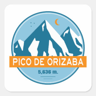 Adesivo Quadrado Pico de Orizaba México Stars Moon