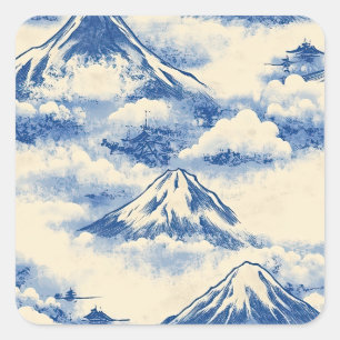 Adesivo Quadrado Picos Majestosos - Montanha para Amantes da Nature