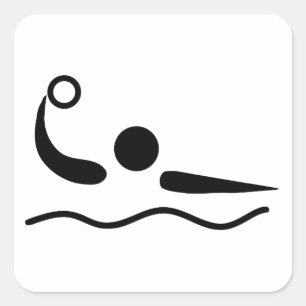 Adesivo Quadrado Pictograma de Waterpolo do pólo aquático