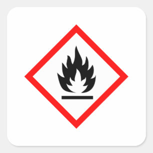 Adesivo Quadrado Pictograma inflamável/símbolo