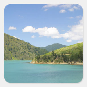 Adesivo Quadrado Picton, Nova Zelândia. O gateway entre Norte