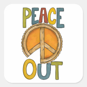 Adesivo Quadrado Pie Pumpkin Peace Out