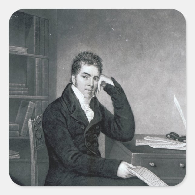 Adesivo Quadrado Pierce Egan, gravado por Charles Turner (Frente)