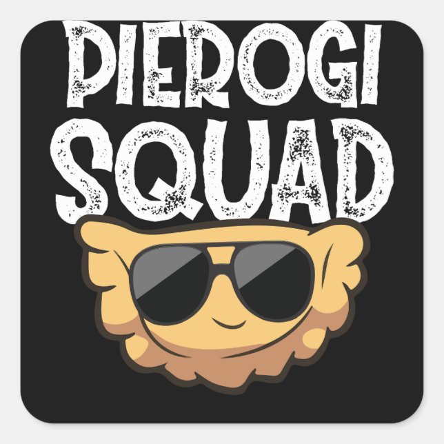 Adesivo Quadrado Pierogi Squad Polonês Comida Funny (Frente)