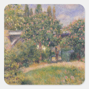 Adesivo Quadrado Pierre A Renoir   Ponte ferroviária em Chatou