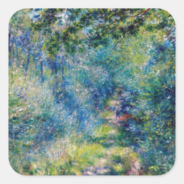 Adesivo Quadrado Pierre-Auguste Renoir - Caminho na Floresta (Frente)